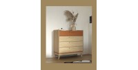 Commode NOKI – Chêne clair et moka – 3 tiroirs style scandinave