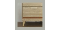 Commode NOKI – Chêne clair et moka – 3 tiroirs style scandinave