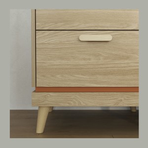Commode NOKI – Chêne clair et moka – 3 tiroirs style scandinave