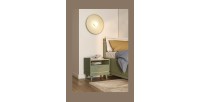 Table de chevet NOKI – Vert et bois – 1 tiroir style scandinave