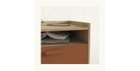 Table de chevet NOKI – Chêne clair et moka – 1 tiroir style scandinave