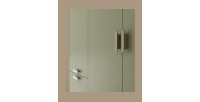 Armoire NOKI – 4 portes vert et bois – Style scandinave