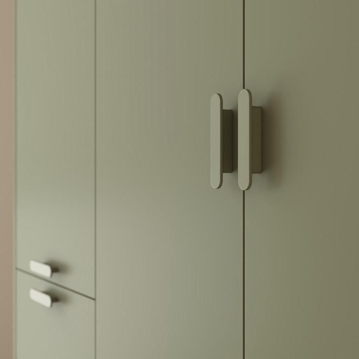 Kast NOKI - 4 deuren groen en hout - Scandinavische stijl