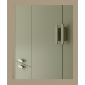 Armoire NOKI – 4 portes vert et bois – Style scandinave