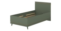 Lit enfant NOKI – 100x200 cm vert et bois – Style scandinave