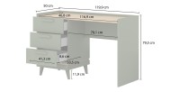 Bureau scandinave NOKI – Chêne clair et moka – 3 tiroirs de rangement