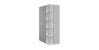 Armoire enfant ELYO – 3 portes + bibliothèque en façade – Gris & chêne