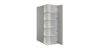 Armoire enfant ELYO – 3 portes + bibliothèque en façade – Gris & chêne