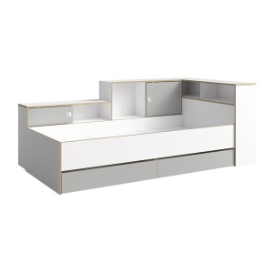 Chambre enfant complète ELYO – Bureau + Lit + Armoire avec bibliothèque