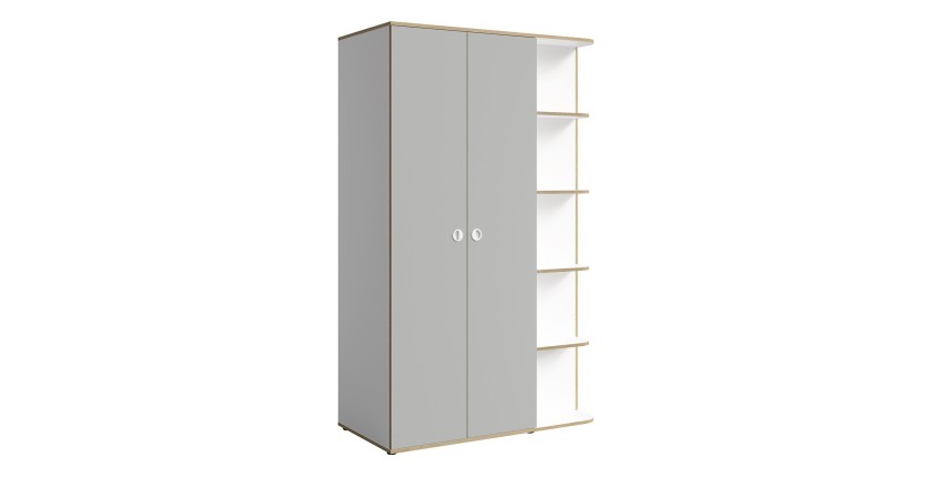 Chambre enfant complète ELYO – Bureau + Lit + Armoire avec bibliothèque
