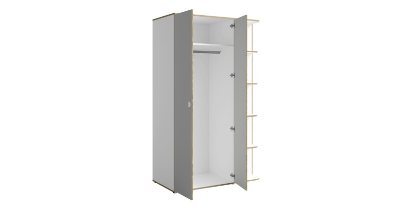Chambre enfant complète ELYO – Bureau + Lit + Armoire avec bibliothèque