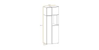 Vitrine CRISS chêne clair et noir dimensions