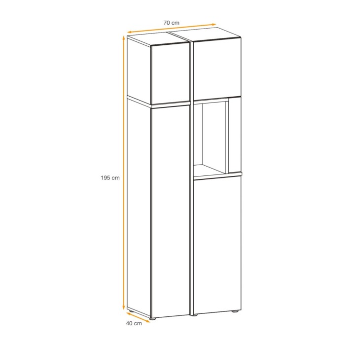 Vetrina CRISS – Legno e metallo – Rovere chiaro e nero – Con LED