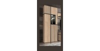 Vitrine CRISS chêne clair et noir sur fond 3D