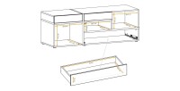 Meuble TV CRISS – 2 portes, 1 tiroir, LED – Chêne clair et noir