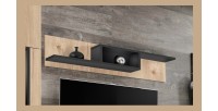 Étagère murale CRISS – Chêne clair et noir – 150 cm