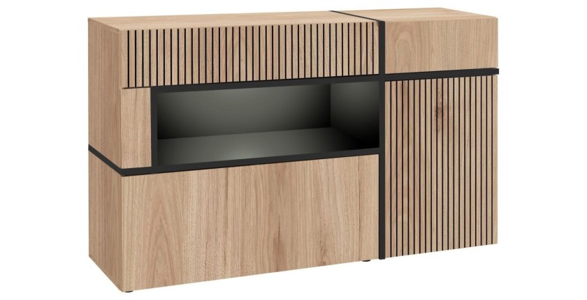 Buffet bas CRISS chêne clair et noir
