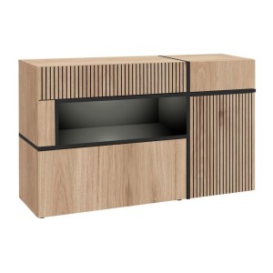 Buffet bas CRISS chêne clair et noir
