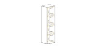 Vitrine partielle FLY chêne clair dimensions détaillées