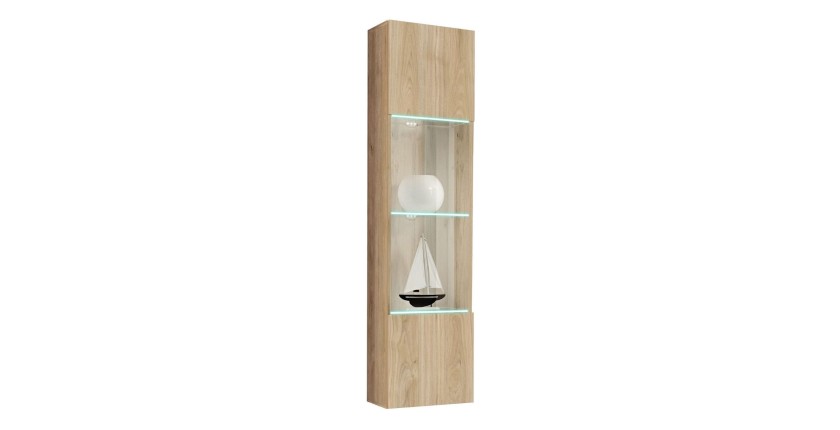 Vitrine partielle FLY chêne clair