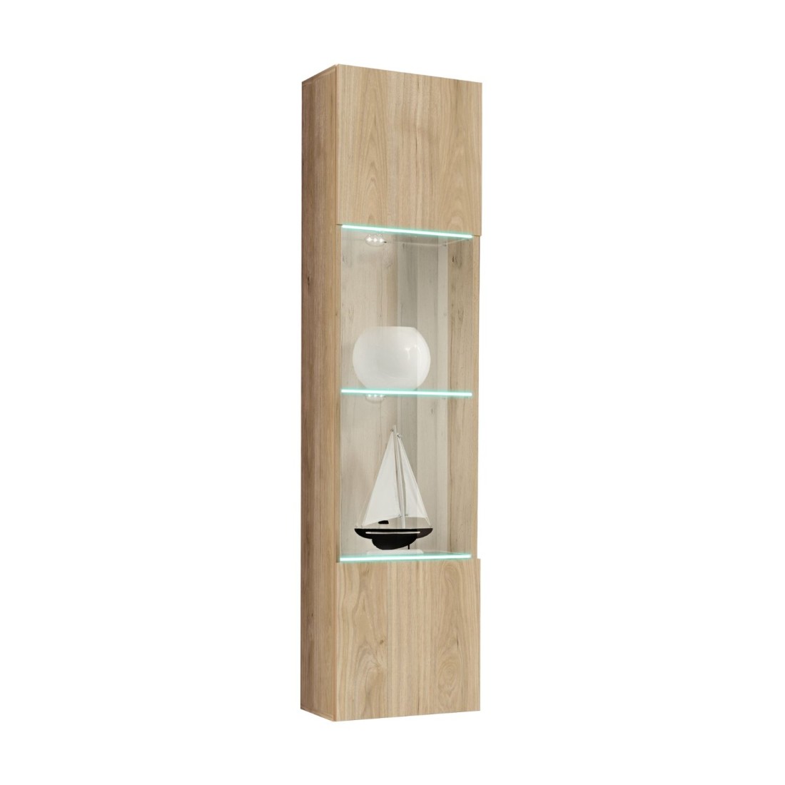 Vitrine partielle FLY chêne clair
