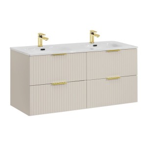 Meuble sous vasque NOXERA 120 cm – Marron congo – Double vasque encastrée + siphons