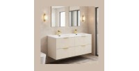Meuble sous vasque NOXERA 120 cm – Marron congo – Double vasque encastrée + siphons