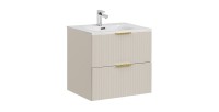 Ensemble de salle de bains NOXERA 60 cm – Marron congo – Vasque encastrée + siphon
