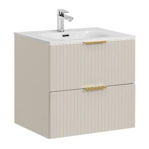 Ensemble de salle de bains NOXERA 60 cm – Marron congo – Vasque encastrée + siphon