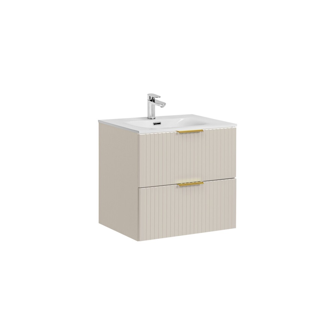 Ensemble de salle de bains NOXERA 60 cm – Marron congo – Vasque encastrée + siphon