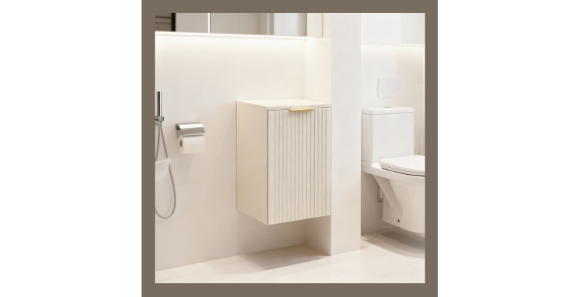 Lave-mains NOXERA 40 cm – Marron congo – Avec panier à linge