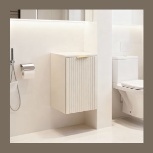Lave-mains NOXERA 40 cm – Marron congo – Avec panier à linge