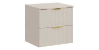 Ensemble de salle de bains NOXERA 60 cm – Marron congo – Plan vasque + vasque + 2 tiroirs