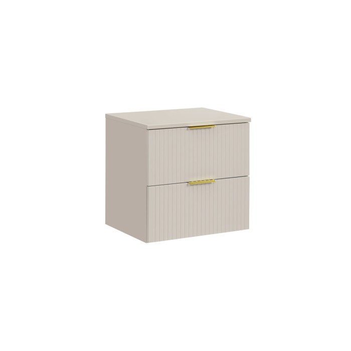 Ensemble de salle de bains NOXERA 60 cm – Marron congo – Plan pour vasque + 2 tiroirs