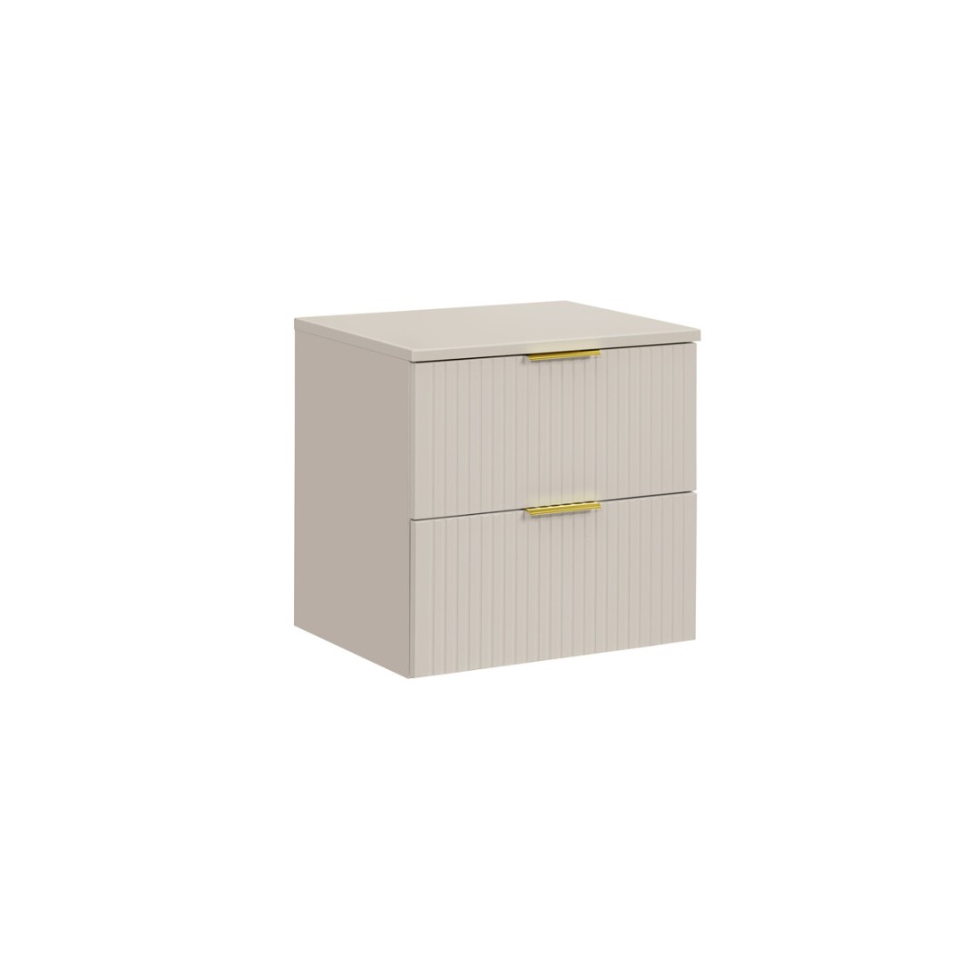 Ensemble de salle de bains NOXERA 60 cm – Marron congo – Plan vasque + vasque + 2 tiroirs