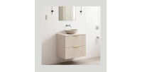 Ensemble de salle de bains NOXERA 60 cm – Marron congo – Plan vasque + vasque + 2 tiroirs