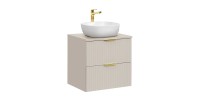 Ensemble de salle de bains NOXERA 60 cm Cashmere – Marron congo – Plan vasque + vasque