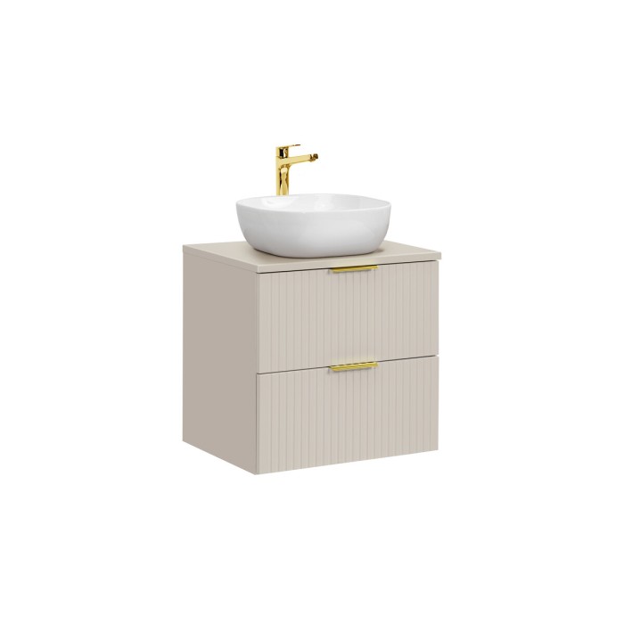 Ensemble de salle de bains NOXERA 60 cm – Marron congo – plan pour vasque + vasque