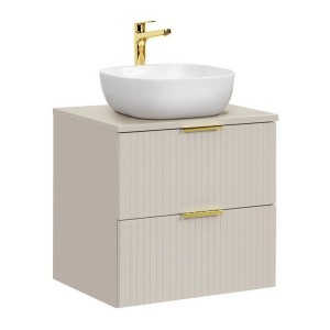 Ensemble de salle de bains NOXERA 60 cm Cashmere – Marron congo – Plan vasque + vasque