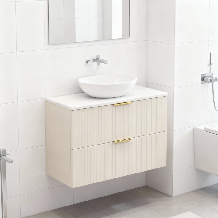 Ensemble de salle de bains NOXERA 80 cm – Marron congo – plan pour vasque
