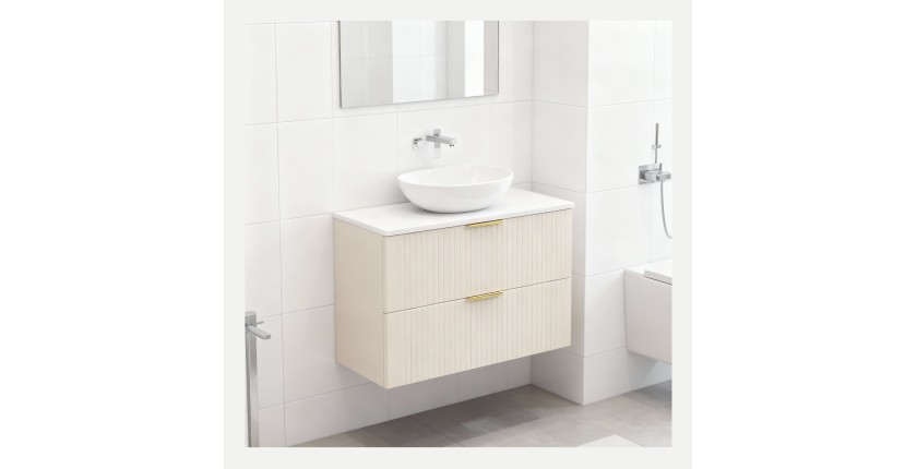 Ensemble de salle de bains NOXERA 80 cm Cashmere – Marron congo – Plan vasque