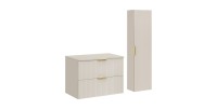 Ensemble de salle de bains NOXERA 80 cm – Marron congo – Plan vasque + colonne