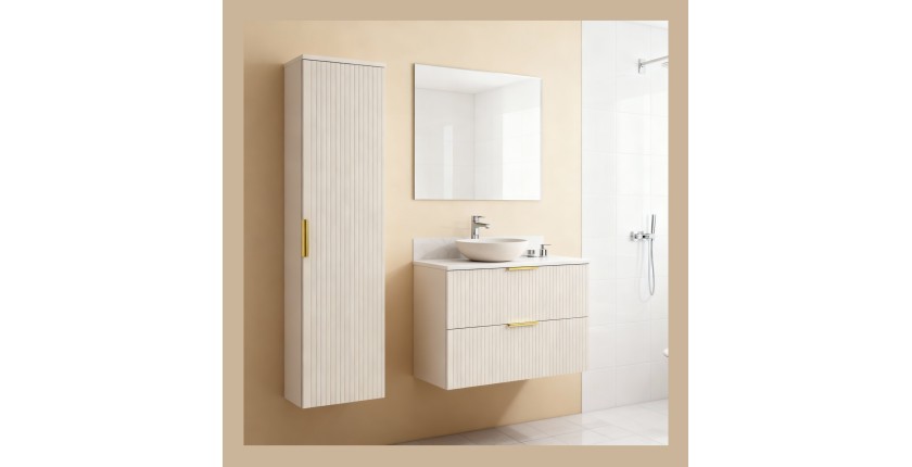 Ensemble de salle de bains NOXERA 80 cm – Marron congo – plan pour vasque + colonne