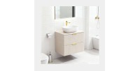 Ensemble de salle de bains NOXERA 80 cm – Marron congo – Plan vasque + vasque