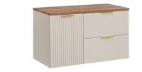 Ensemble de salle de bains NOXERA 100 cm – Marron congo et chêne wotan – Plan vasque
