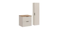Ensemble de salle de bains NOXERA 60 cm – Marron congo & wotan – Plan vasque + colonne