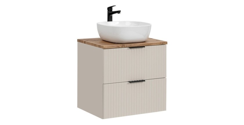 Ensemble de salle de bains NOXERA 60 cm – Marron congo & wotan – Vasque en céramique