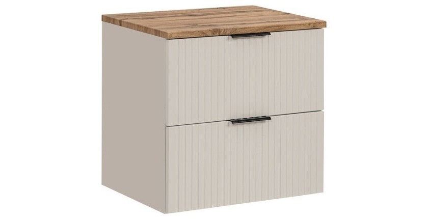 Ensemble de salle de bains NOXERA 80 cm – Marron congo & wotan – plan pour vasque