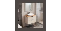 Ensemble de salle de bains NOXERA 80 cm – Marron congo & wotan – Plan vasque
