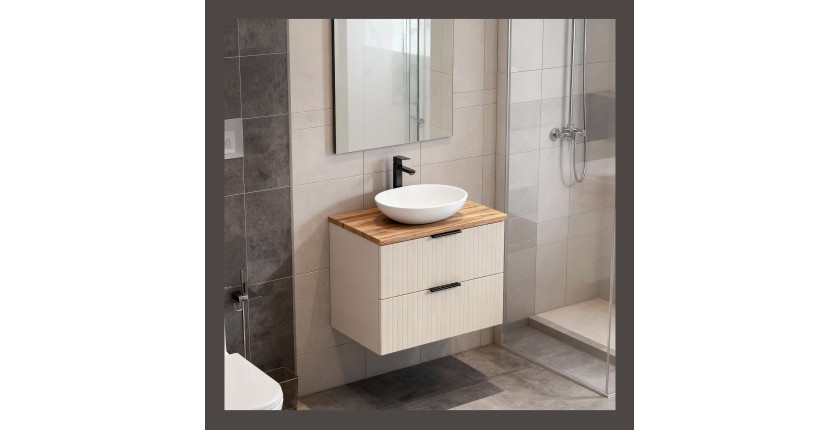 Ensemble de salle de bains NOXERA 80 cm – Marron congo & wotan – Plan vasque